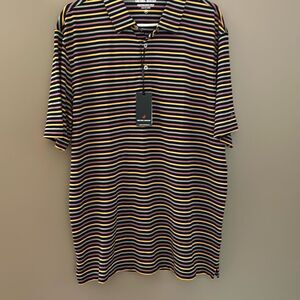 Michel Rouen XL Stripped Performance Golf Polo NWT